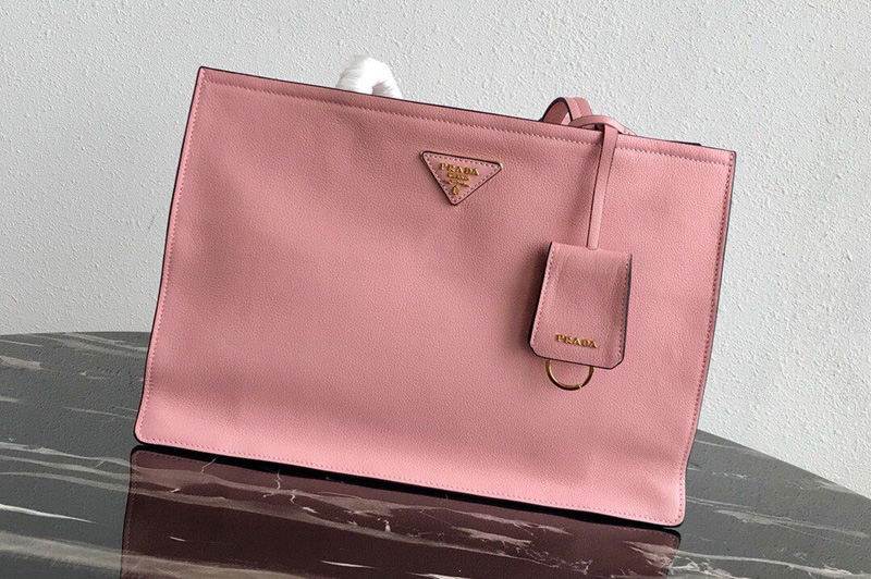 Prada 1BG122 Leather tote Bag in Pink Calf leather