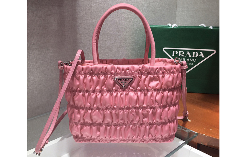 Prada 1BG321 Nylon tote Bag in Pink Embossed nylon