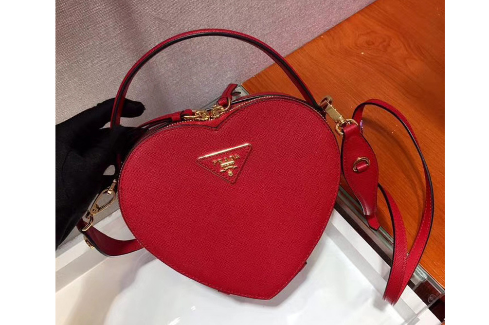 Prada 1BH144 Odette Bags Red Saffiano leather