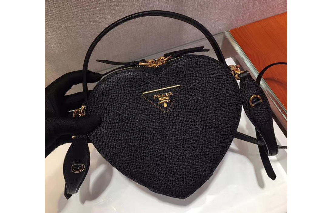 Prada 1BH144 Odette Bags Black Saffiano leather