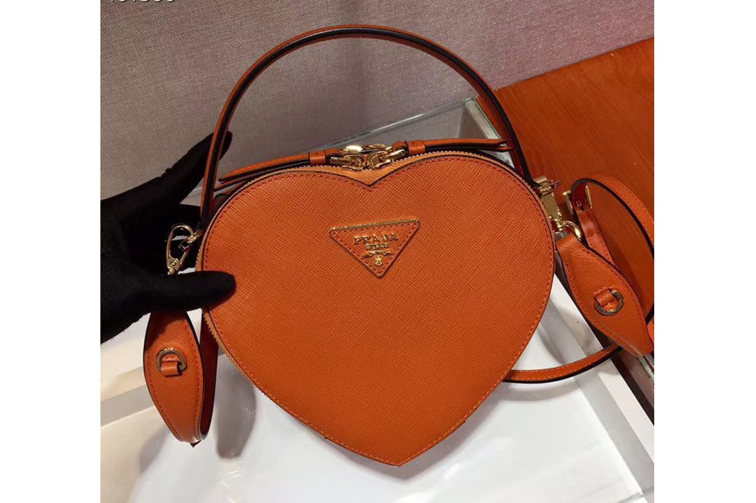 Prada 1BH144 Odette Bags Orange Saffiano leather