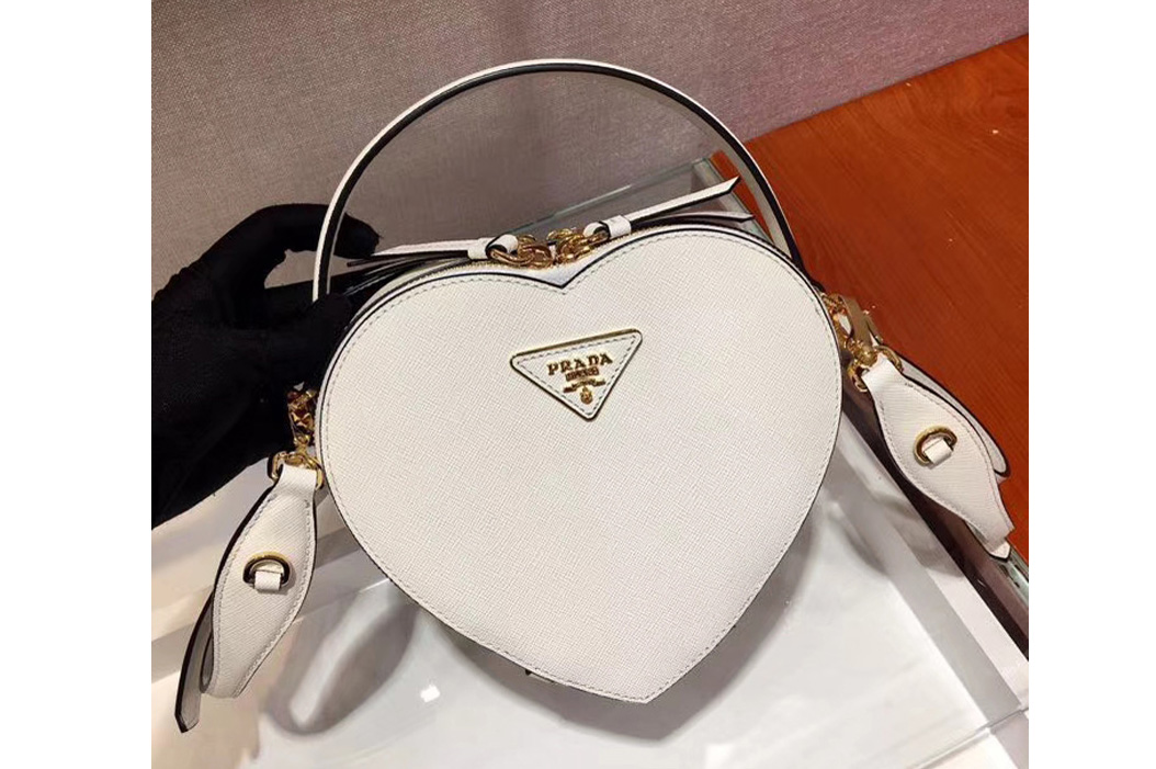 Prada 1BH144 Odette Bags White Saffiano leather