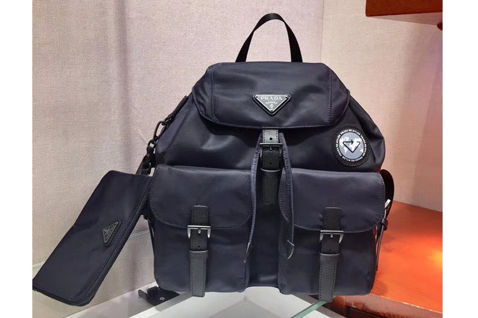 Prada 1BZ811 Re-Nylon backpack Blue Re-Nylon