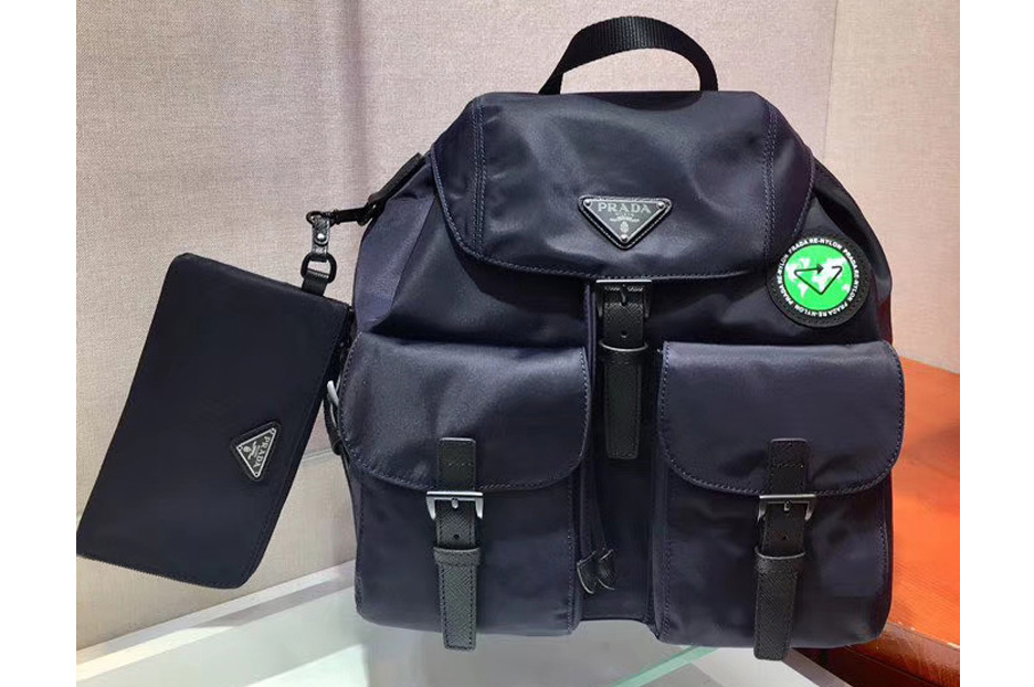 Prada 1BZ811 Re-Nylon backpack Blue Re-Nylon