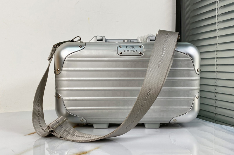 Christian Dior 1DRPO164 DIOR and RIMOWA Hand Case hand luggage in Gray Dior Oblique Aluminum