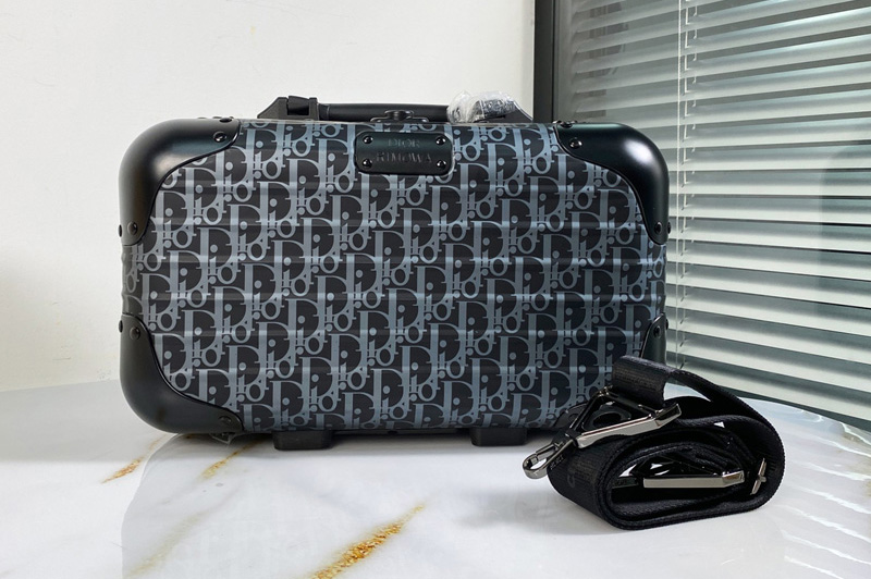 Christian Dior 1DRPO164 DIOR and RIMOWA Hand Case hand luggage in Black Dior Oblique Aluminum