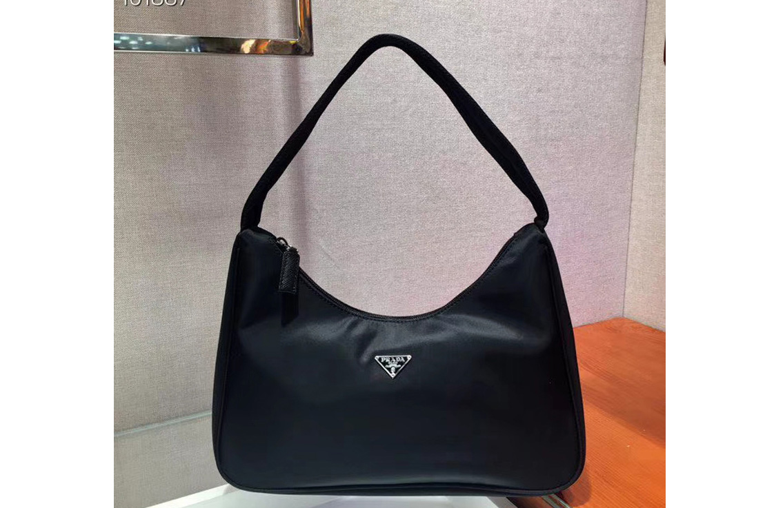 Prada 1N1417 Re-Edition nylon bags Black Re-nylon