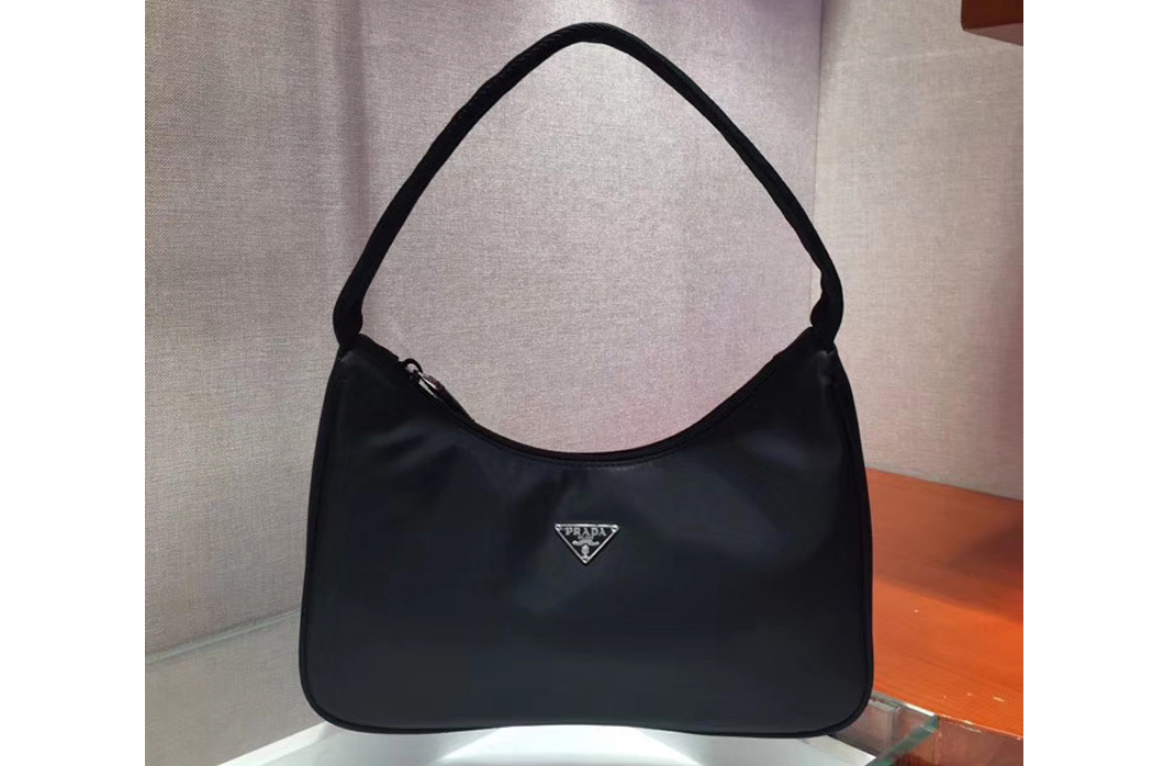 Prada 1N1418 Re-Edition nylon bags Black Re-nylon