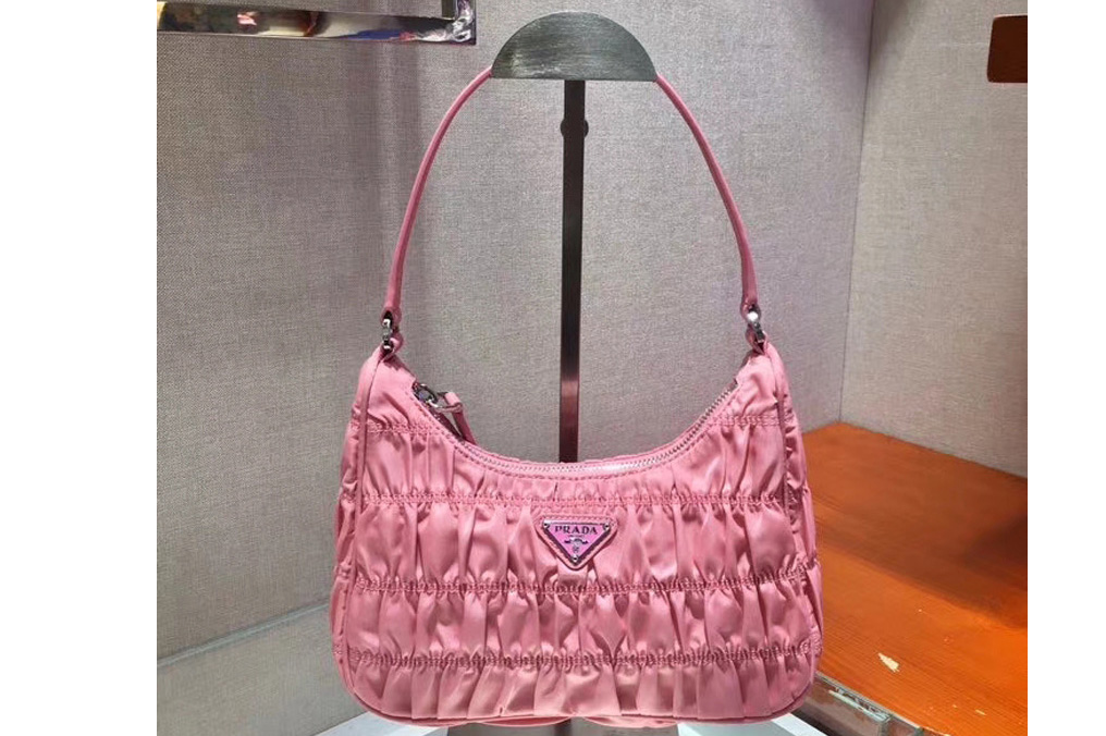 Prada 1NE204 Nylon and Saffiano leather mini bags Pink Nylon