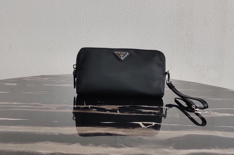 Prada 1NE693 Fabric Cosmetic Pouch in Black Fabric