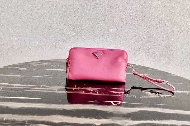 Prada 1NE693 Fabric Cosmetic Pouch in Pink Fabric
