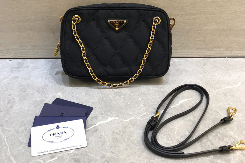 Prada 1BG910 Quilted Fabric Tote Bags