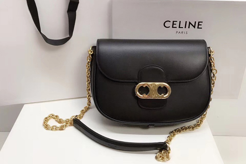 Celine SMALL CRECY BAG IN Black SATINATED CALFSKIN