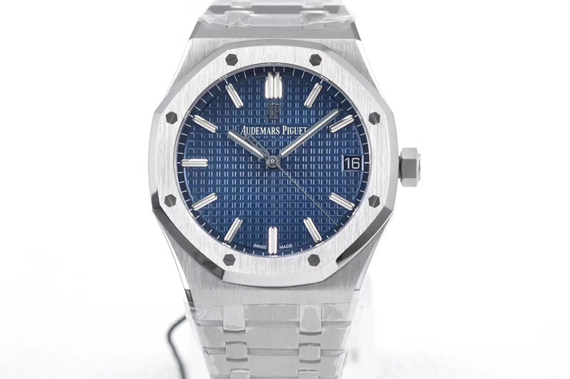 Audemars Piguet Royal Oak 41mm 15500 SS ZF 1:1 Best Edition Blue Textured Dial on SS Bracelet A4302 (Free Box)