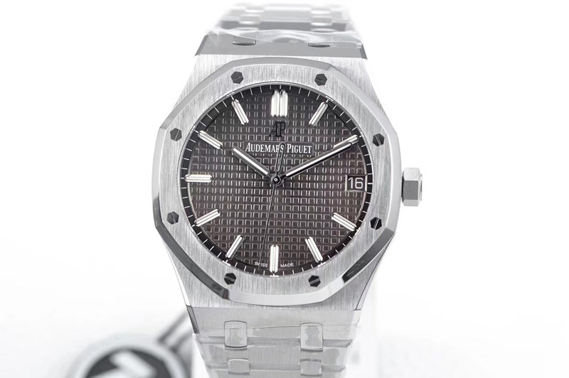 Audemars Piguet Royal Oak 41mm 15500 SS ZF 1:1 Best Edition Gray Textured Dial on SS Bracelet A4302 (Free Box)