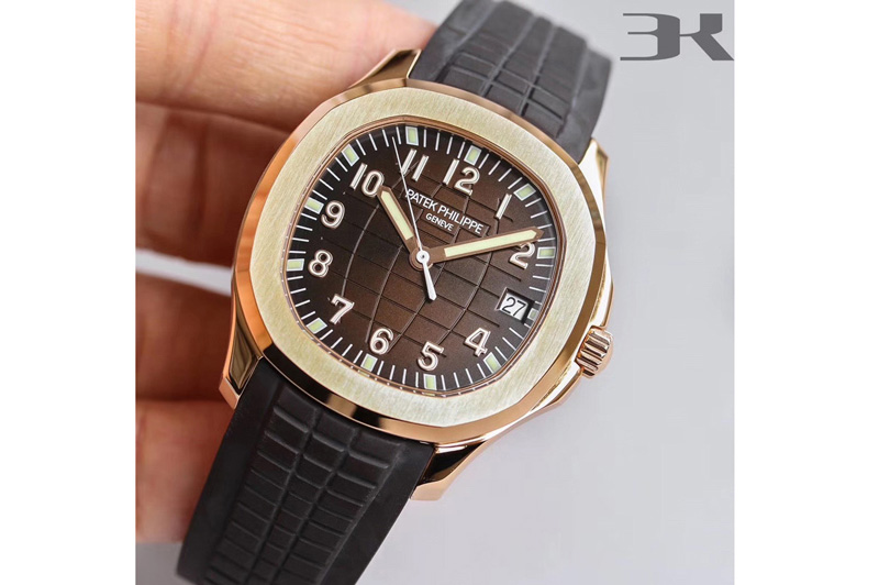 Patek Philippe Aquanaut 5167R RG 3KF Best Edition Brown Dial on Brown Rubber Strap A324 Super Clone