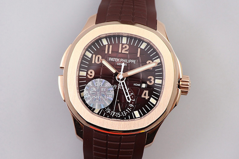Patek Philippe Aquanaut 5164R RG GRF Best Edition Brown Dial on Brown Rubber Strap A324 V2