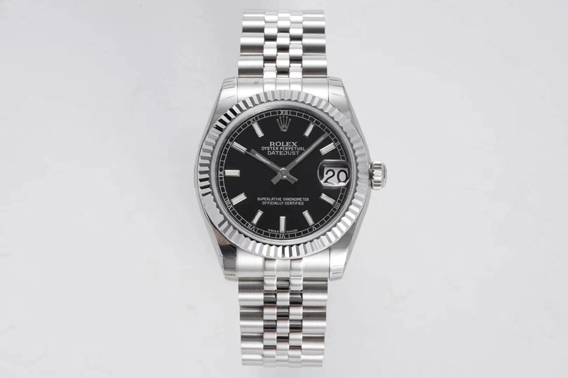 Rolex Datejust 31mm 178274 SS GSF Best Edition Black Stick Markers Dial on SS Jubilee Bracelet SEIKO NH05A