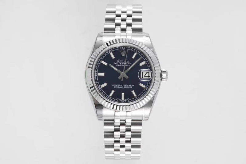 Rolex Datejust 31mm 178274 SS GSF Best Edition Blue Stick Markers Dial on SS Jubilee Bracelet SEIKO NH05A