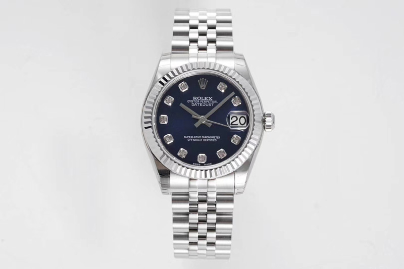 Rolex Datejust 31mm 178274 SS GSF Best Edition Blue Crystal Markers Dial on SS Jubilee Bracelet SEIKO NH05A