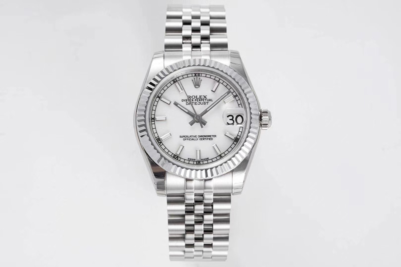 Rolex Datejust 31mm 178274 SS GSF Best Edition White Stick Markers Dial on SS Jubilee Bracelet SEIKO NH05A