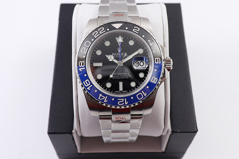 Rolex GMT-Master II 116710 BLNR Black/Blue Ceramic 904L V9F 1:1 Best Edition On Oyster SA3186