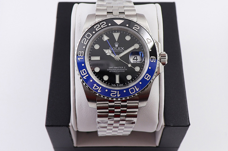 Rolex GMT-Master II 126710 BLNR Black/Blue Ceramic 904L V9F 1:1 Best Edition On Jubilee Bracelet SA3285