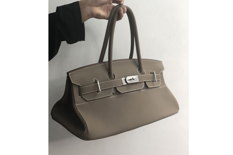 Hermes 42cm Birkin Shoulder Bag in Gray Togo Leather