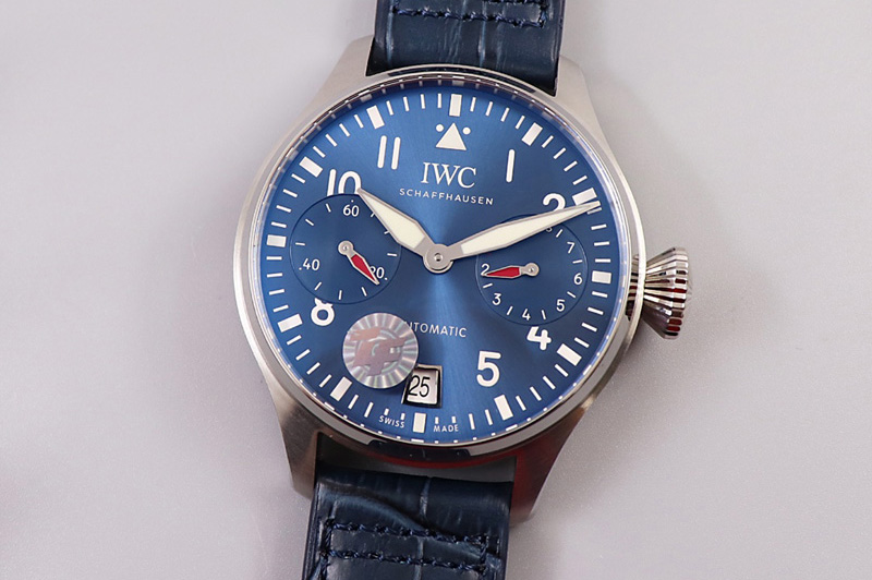 IWC Big Pilot IW501008 Real PR SS ZF 1:1 Best Edition Blue Dial on Blue Leather Strap A51111