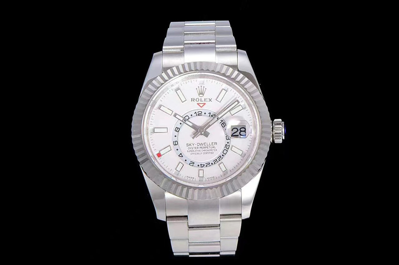 Rolex Skydweller SS TWF Best Edition White Dial on SS Bracelet A23J