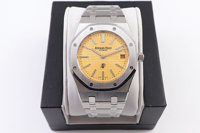 Audemars Piguet Royal Oak 39mm 15202BC SS XF 1:1 Best Edition Yellow Textured Dial on SS Bracelet A2121 V2