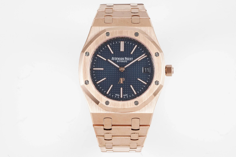 Audemars Piguet Royal Oak 39mm 15202 RG KZF 1:1 Best Edition Blue Textured Dial on RG Bracelet A2121