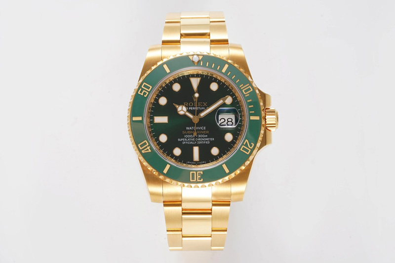 Rolex Submariner 116618 LV VRF Best Edition YG Wrapped Green Dial on YG Wrapped Bracelet A2836 MAX Version