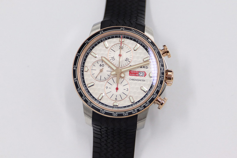 Chopard Mille Miglia 168571 SS/RG V7F 1:1 Best Edition White Dial On Black Rubber Strap A7750 to Cal.107179