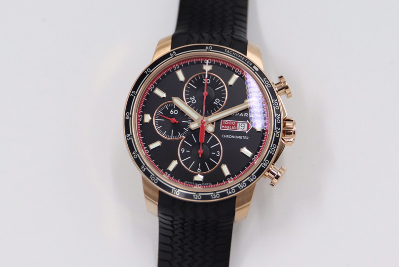 Chopard Mille Miglia 168571 RG V7F 1:1 Best Edition Black Dial On Black Rubber Strap A7750 to Cal.107179