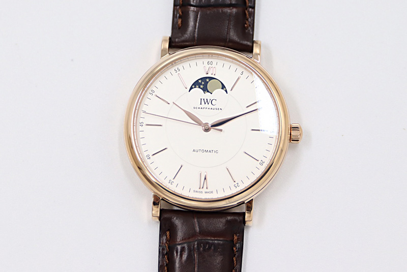 IWC Portofino IW459402 RG MKS 1:1 Best Edition White Dial on Brown Leather Strap Miyota 9015