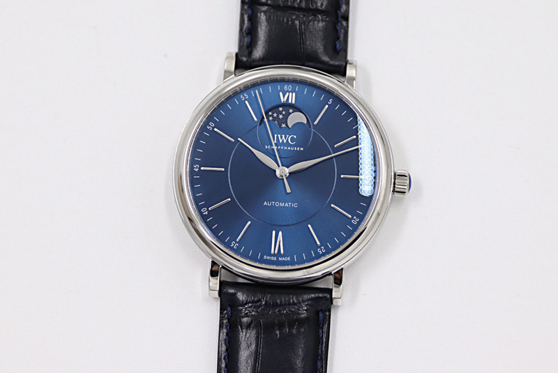 IWC Portofino IW459402 SS MKS 1:1 Best Edition Blue Dial on Blue Leather Strap Miyota 9015