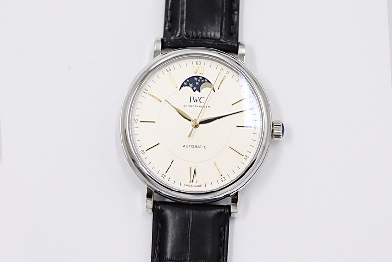 IWC Portofino IW459402 SS MKS 1:1 Best Edition White Dial on Black Leather Strap Miyota 9015