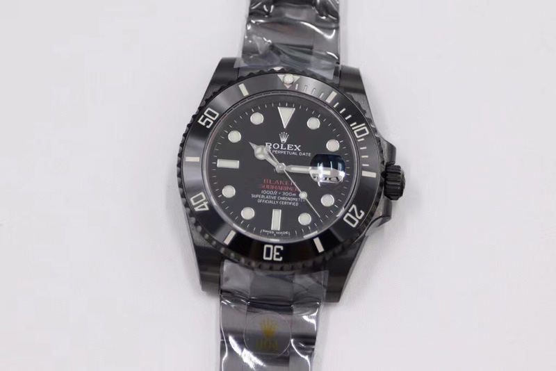 Rolex Submariner 116610 PVD Blaken Black Ceramic Bezel 904L Steel V6F 1:1 Black Best Edition A2824 (Red fonts)