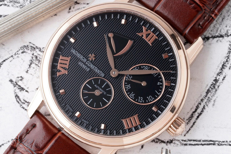 Vacheron Constantin Patrimony Power Reserve RG OXF Best Edition Black Dial on Brown Leather Strap A23J
