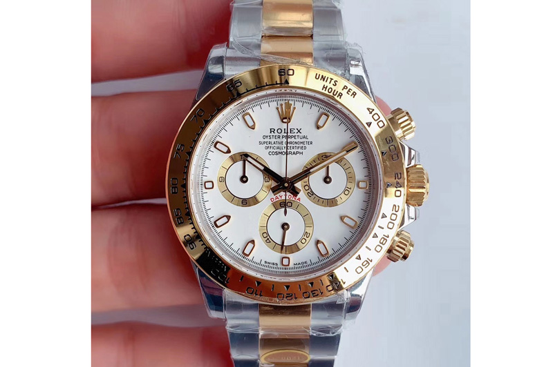Rolex Daytona 116503 YG/SS Two Tone Noob 1:1 Best Edition 904L SS Case and Bracelet White Dial SA4130