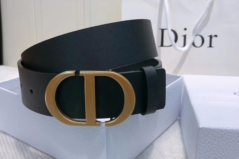 Dior 30 Montaigne 35mm belt With CD logo Buckle in Black Calfskin Leather