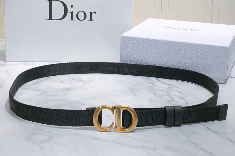 Dior Saddle Nylon 20mm belt in Black Nylon