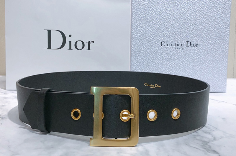 Dior Diorquake Belt 55mm in Black Calfskin Leather