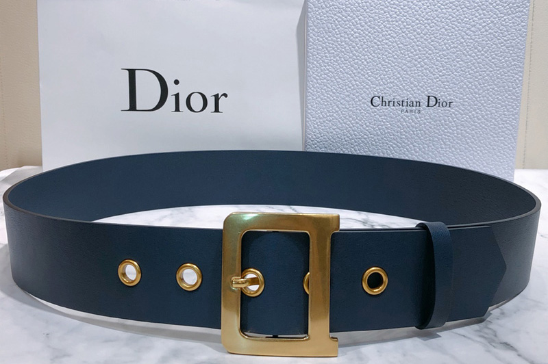 Dior Diorquake Belt 55mm in Blue Calfskin Leather