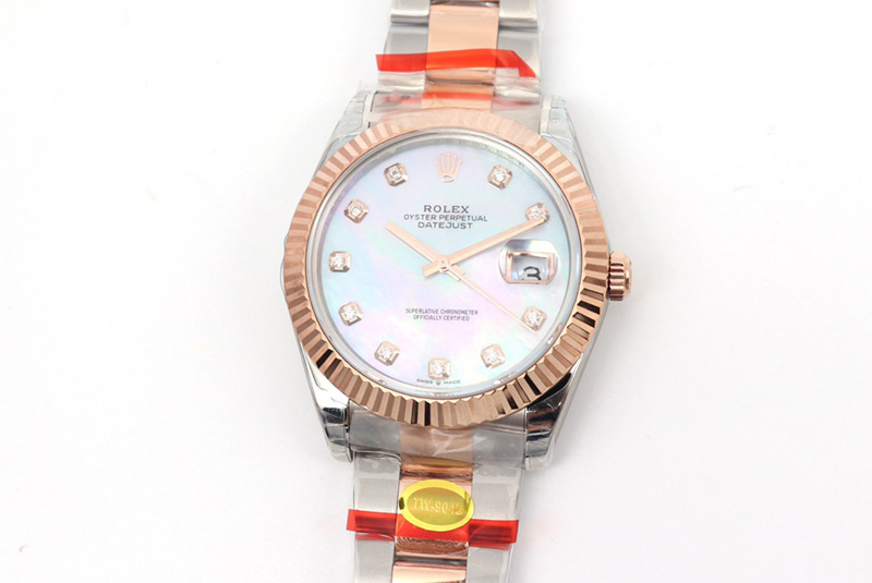 Rolex DateJust 41 126334 SS/RG TW 1:1 Best Edition Mop Dial Diamond Markers on Oyster Bracelet A3235 Clone