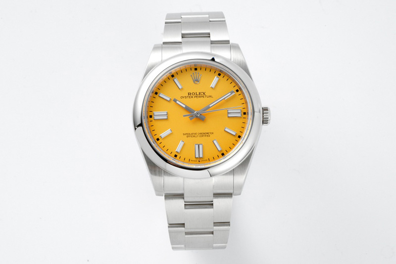 Rolex Oyster Perpetual 41mm 124300 GMF 1:1 Best Edition 904L Steel Yellow Dial on SS Bracelet SA3230