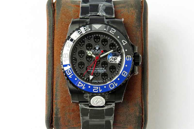 Rolex GMT-Master II 126710 DLC Black/Blue Ceramic 904L Steel LF 1:1 Best Edition Black Dial SA3186 CHS