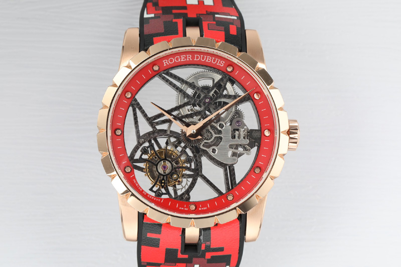 Roger Dubuis Excalibur Rddbex0392 RG BBR Best Edition Skeleton Dial on Red Rubber Strap A2136 Tourbillon