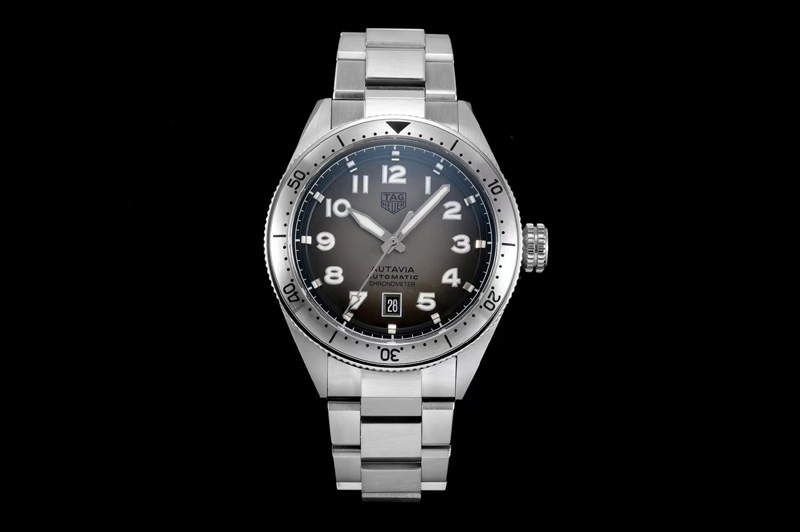 Tag Heuer Autavia WBE5116 42mm SS KOR 1:1 Best Edition Gray Dial on SS Bracelet SW200 (Free Nylon and Leather Strap)